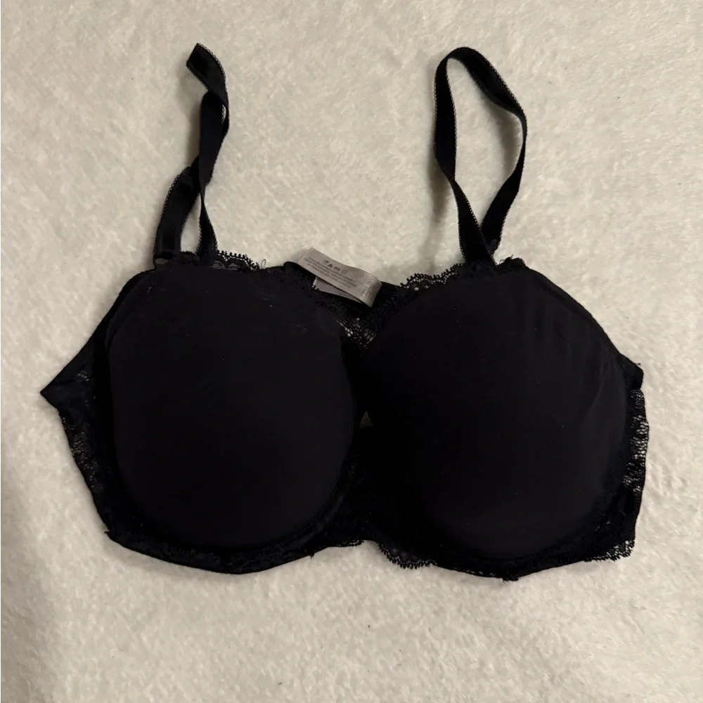 Victorias Secret Body by Victoria Lined Demi Bra Black Lace Size 36D - Picture 1 of 3